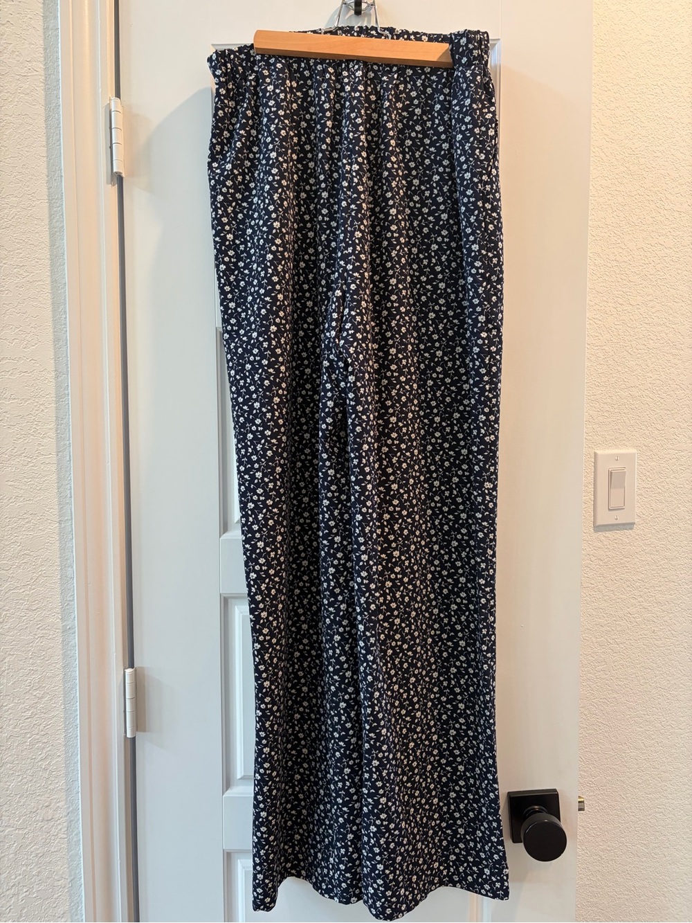 Adore Me Navy Floral Wide-Leg Pants